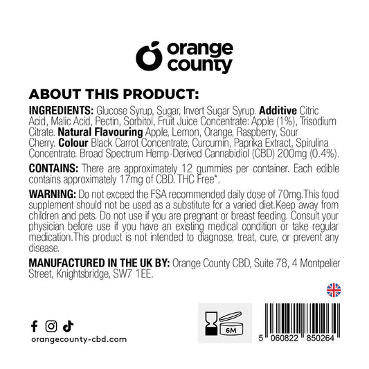 Orange County CBD Gummy Bears Grab Bag 200mg