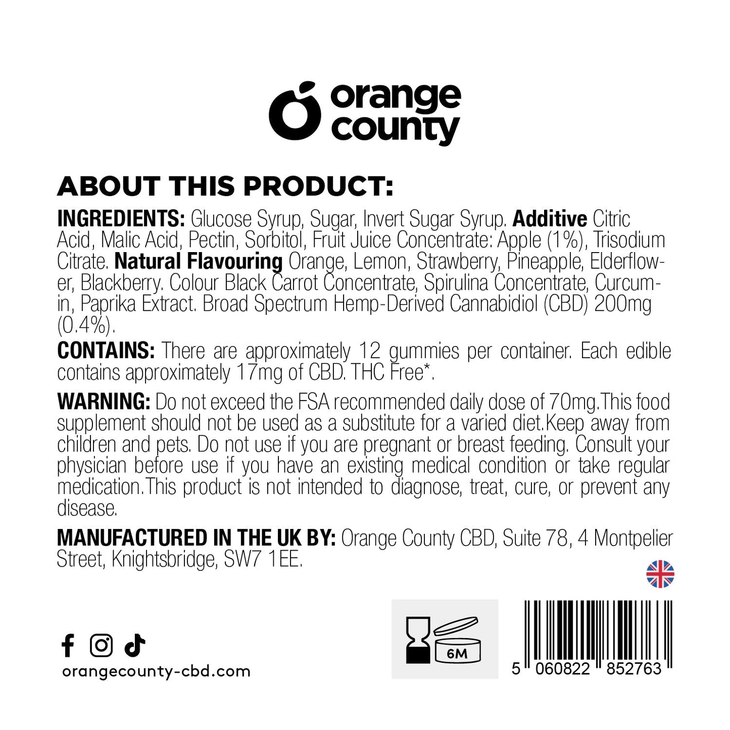 Orange County CBD Gummy Cubes Grab Bag 200mg