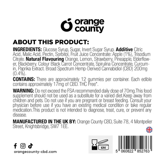 Orange County CBD Gummy Cubes Grab Bag 200mg