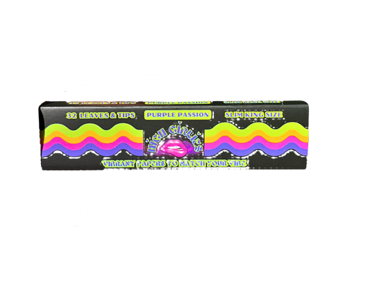Kingsize Slim Rolling Papers & Tips - Purple Passion - High Girlies