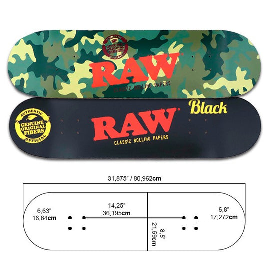 RAW Black "Camo" Skateboard Deck