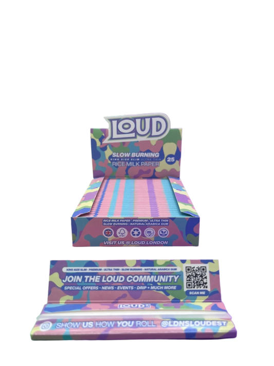 LOUD LDN King Size Slim Papers - Rice Milk Paper (White)