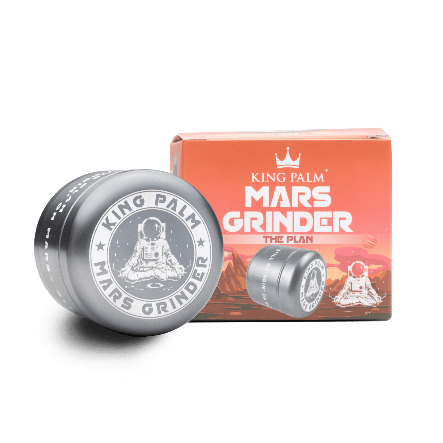 King Palm Mars Herb Grinder 4 Part - Grey