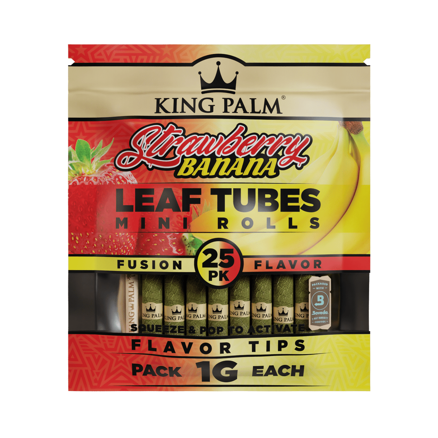 King Palm Mini Rolls [25pc] - Strawberry Banana