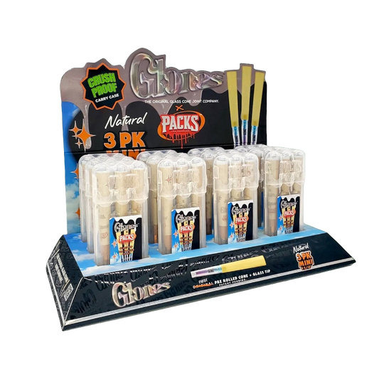 Packs x Glones Glass Tip Cones - Natural - Mini 1 ¼