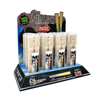 Packs x Glones Glass Tip Cones - Natural - King Size