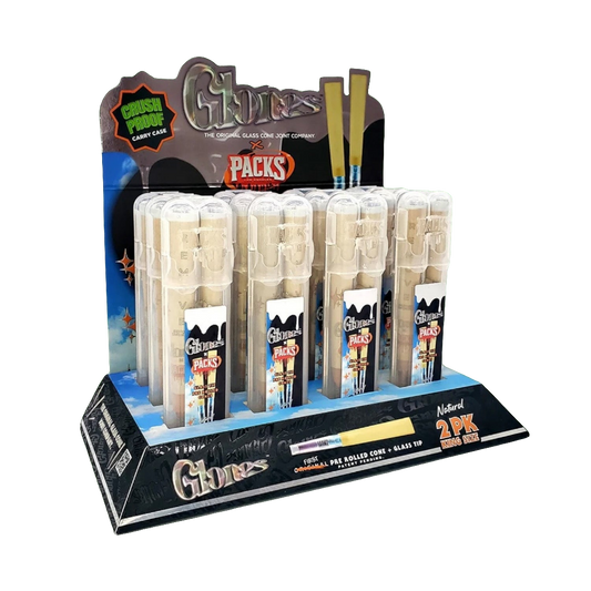 Packs x Glones Glass Tip Cones - Natural - King Size