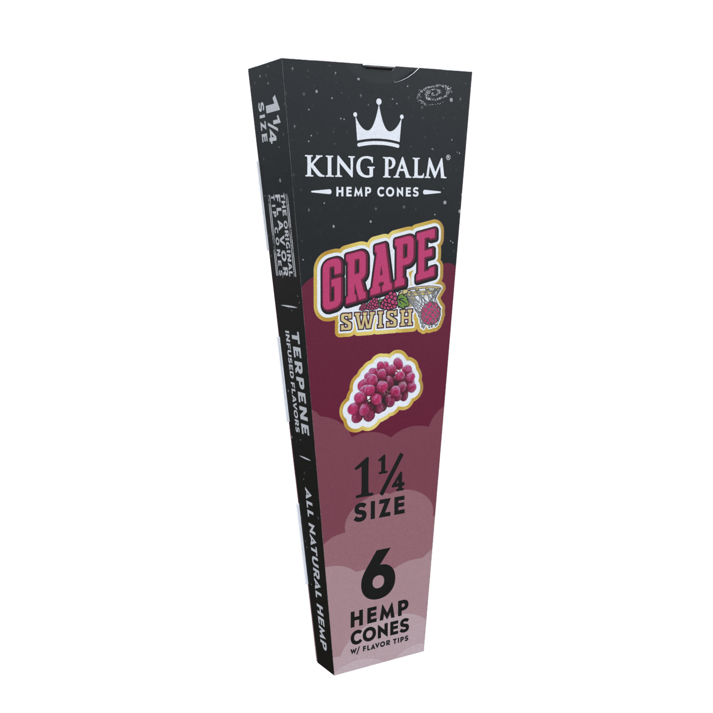 King Palm 1¼ Flav Cones [6pc] - Grape Swish