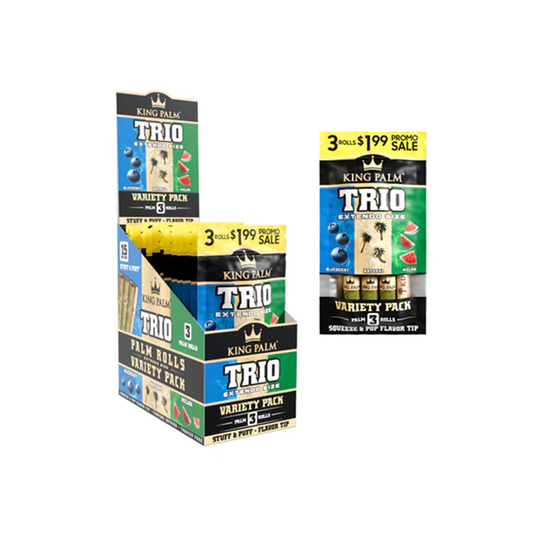 King Palm Trio Extendo Rolls Blueberry Watermelon Natural