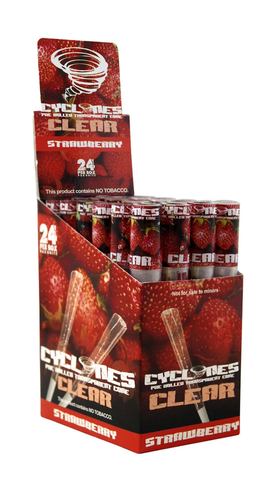 Cyclones Clear Transparent Cone - Strawberry