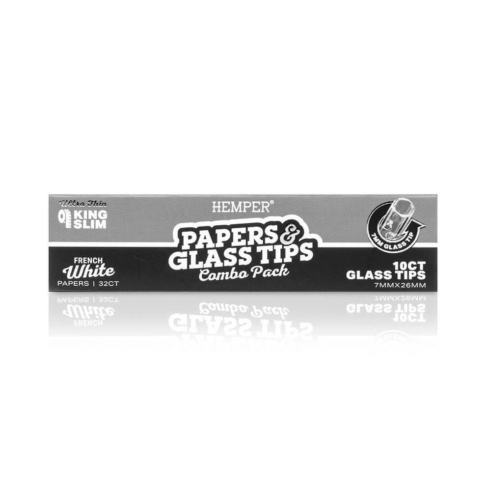Hemper White Kingsize Paper Booklet + 7mm Glass Tips