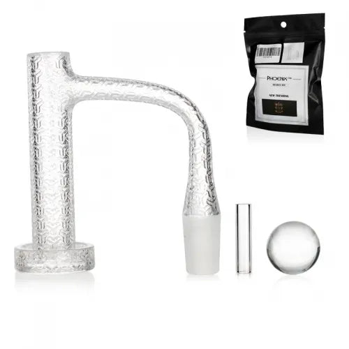 Etched Terp Slurper Quartz Banger with Marble & Pillar - 14mm/90°