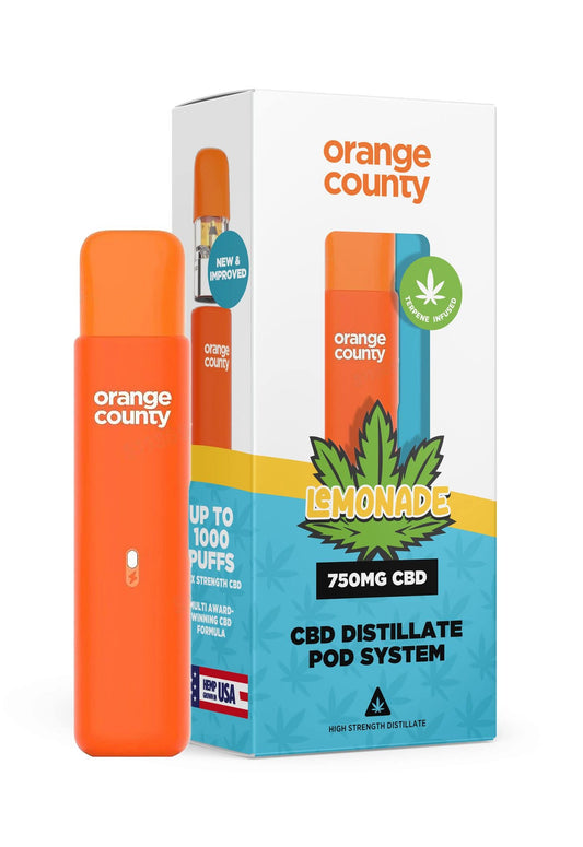 Orange County - Lemonade 1ml rechargeable CBD Pod Kit (750mg)