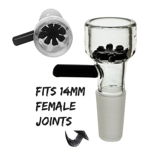 Clear Glass Bowl with black handle 14mm