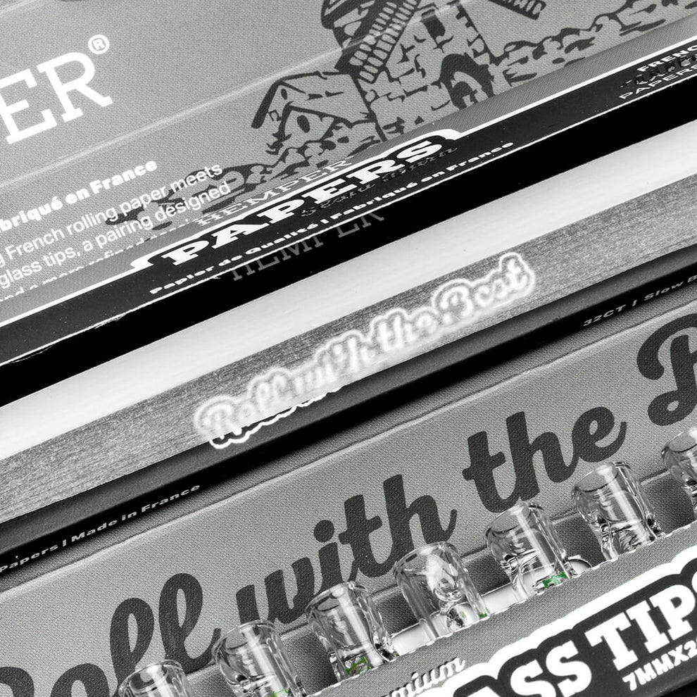 Hemper White Kingsize Paper Booklet + 7mm Glass Tips