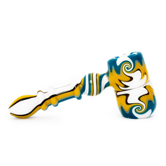 The Hammer Pipe - Glass Pipe Yel/Whi/Blu - Pure Hits
