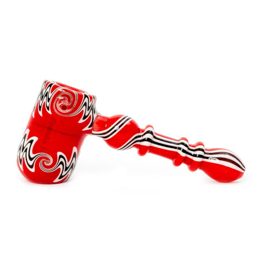 The Hammer Pipe - Glass Pipe Red/Whi/Blk - Pure Hits
