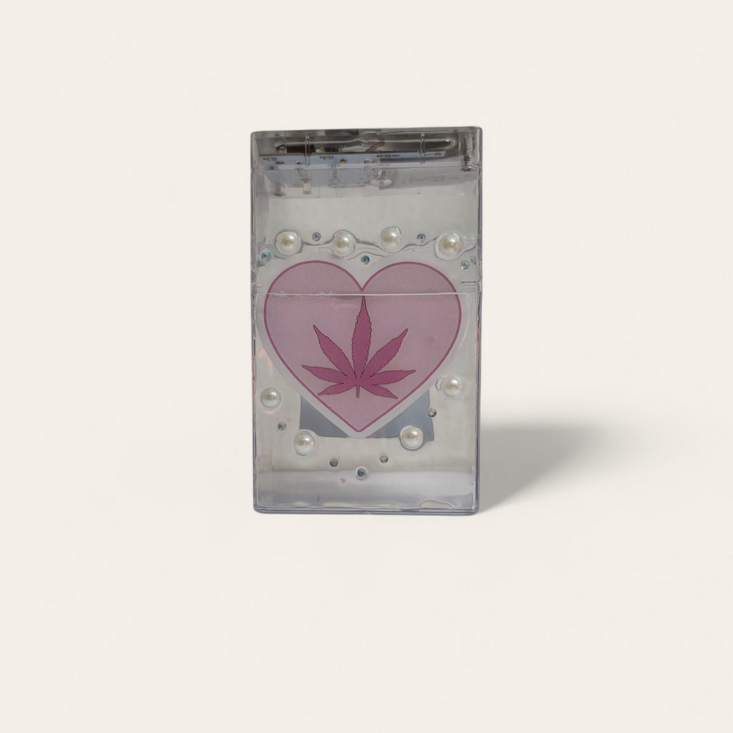 High Girlies "Pink Heart" Smoke Case - USB Lighter