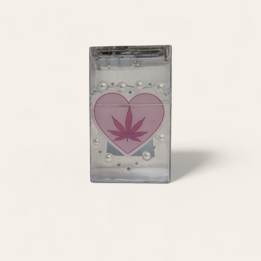 High Girlies "Pink Heart" Smoke Case - USB Lighter