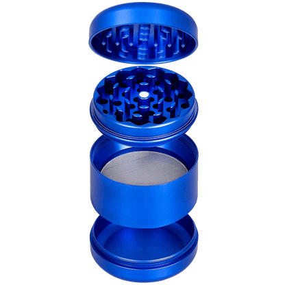 King Palm Mars Herb Grinder with Kief Catcher - Blue
