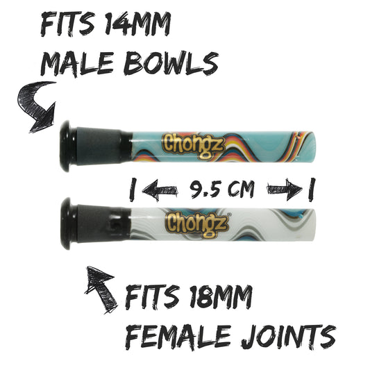 Chongz Art Glass Stem 19mm-14mm 12cm Asst Colours