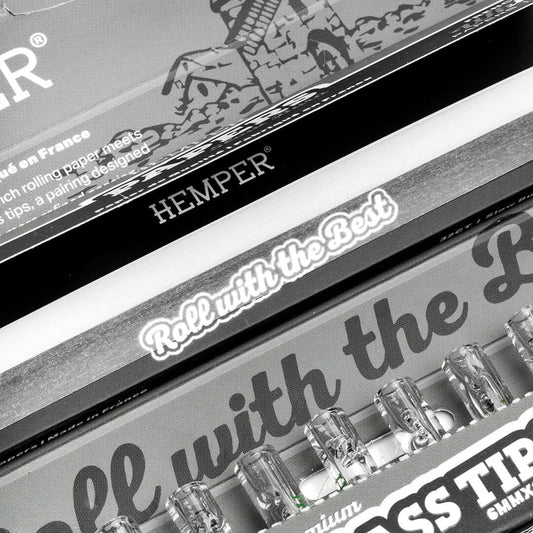 Hemper White Kingsize Papers + 6mm Glass Tips