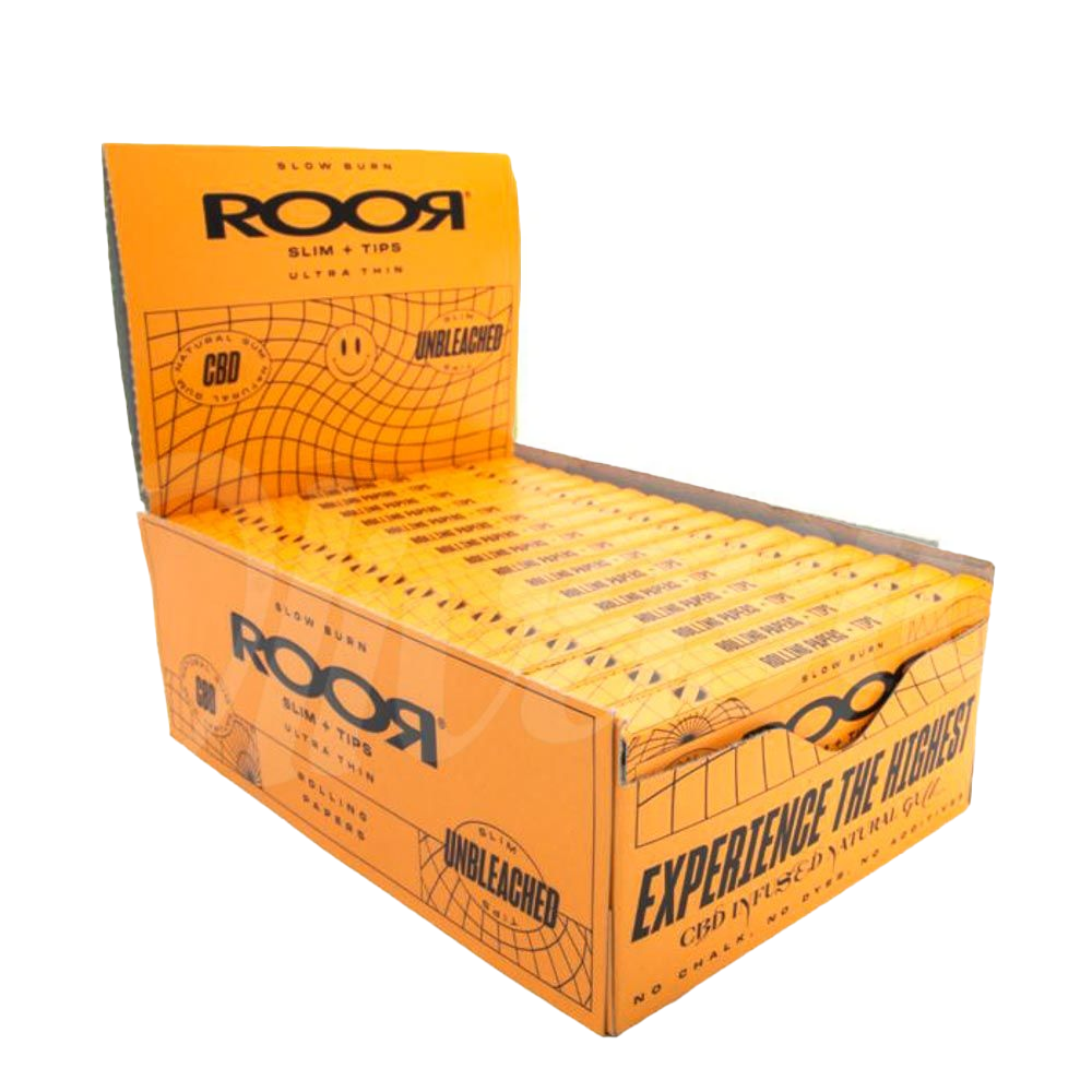 ROOR CBD Orange Unbleached Kingsize + Tips